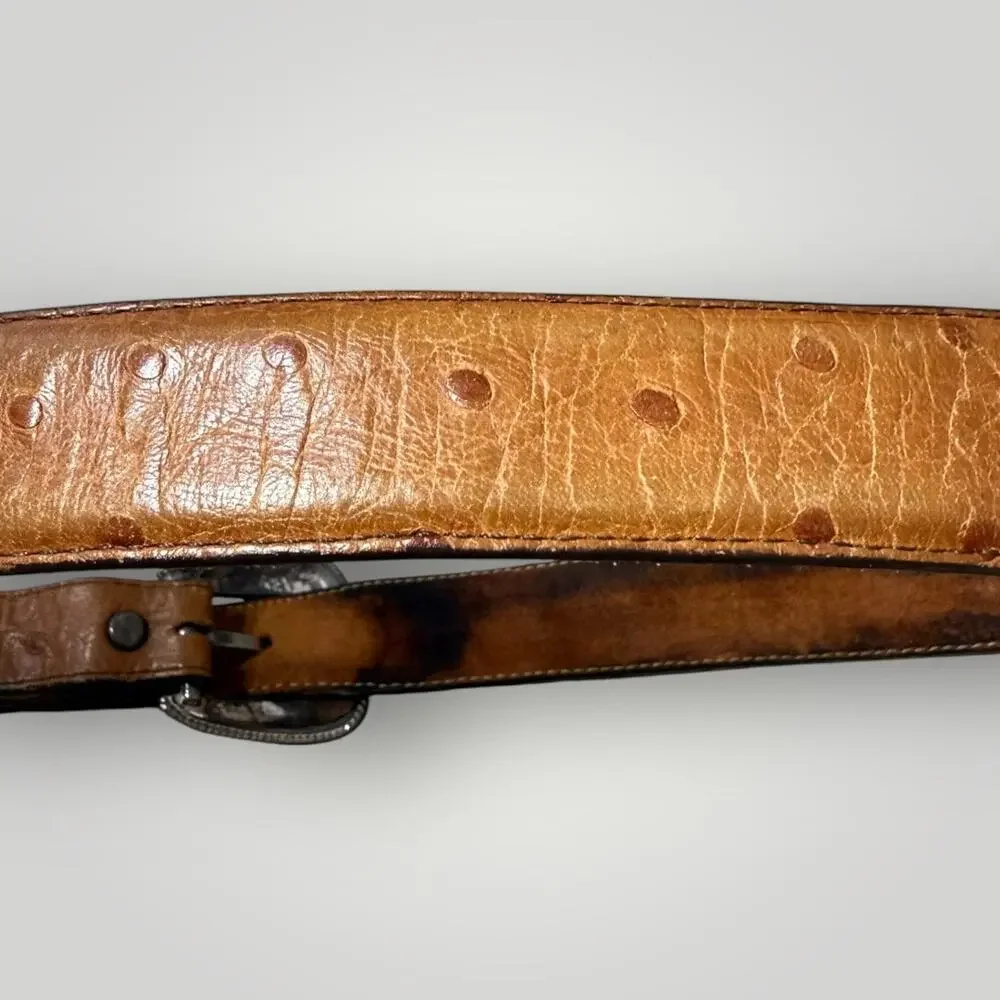 VTG TONY LAMA buckle belt brown leather western cowboy Size 36